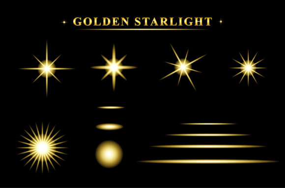 Download Beautiful Bright Gold Stars Set - Bright gold Collection