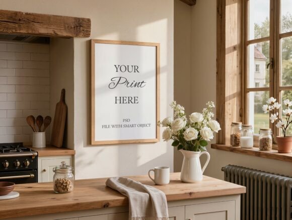 Download Farmhouse Kitchen Vertical Frame Mockup - Vertical Collection