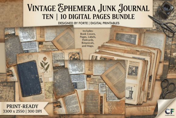 Download Vintage Ephemera Junk Journal Kit - Premium Resources