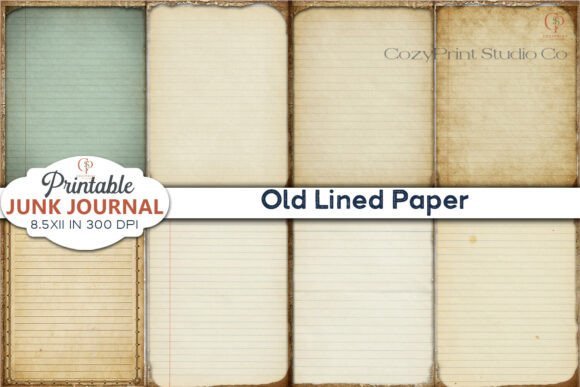 Download Old Lined Paper Printable Junk Journal - Premium Bundle