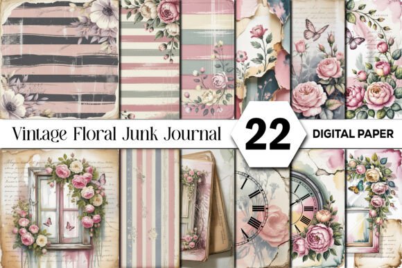 Download Vintage Floral Junk Journal Background - Junk journal Collection