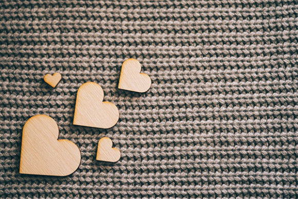 Download Different Sizes Hearts on Woven Texture - Woven texture Collection