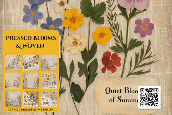 Download Pressed Blooms &amp; Woven Texture - Woven texture Collection