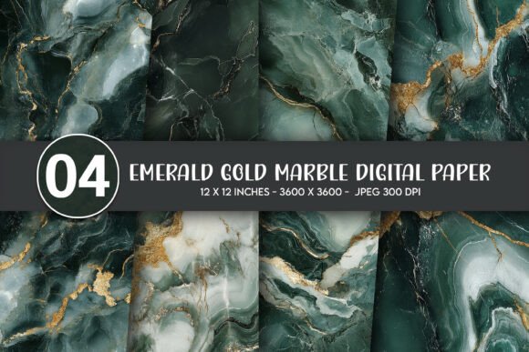 Download Emerald Gold Marble Digital Paper - Emerald gold marble Collection