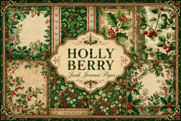 Download Holly Berry Junk Journal Paper - Journal paper Collection