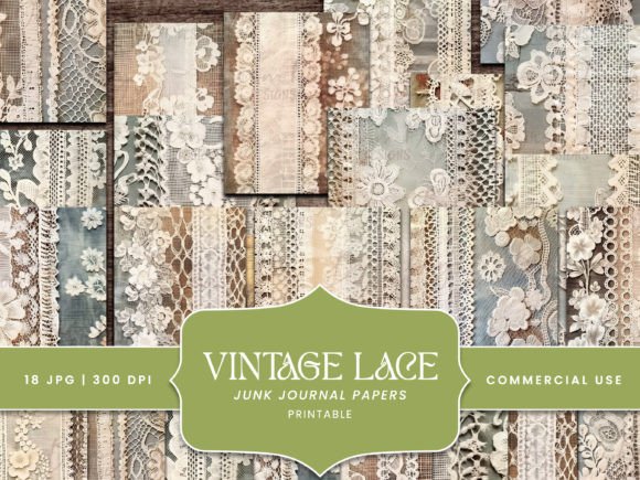 Download Vintage Lace Junk Journal Paper - Journal paper Collection