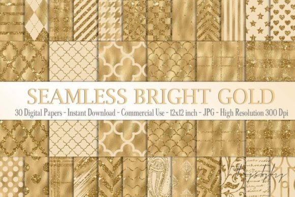 Download Seamless Bright Gold Foil Patterns - Bright gold Collection