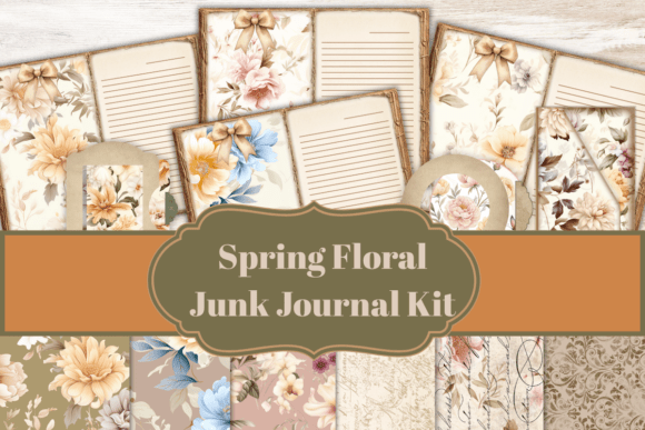 Download Spring Floral Junk Journal Kit, - Junk journal Collection