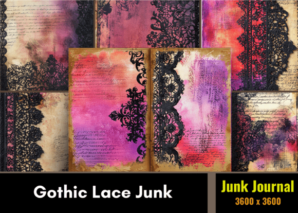 Download Gothic Lace Junk Journal Paper - Journal paper Collection