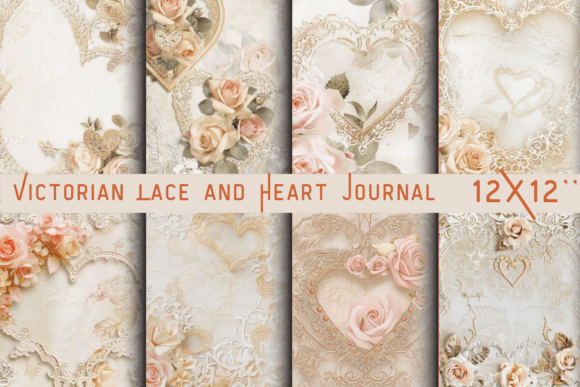 Download Victorian Lace and Heart Journal Paper - Journal paper Collection