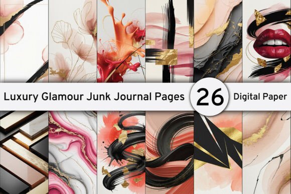 Download Luxury Glamour Junk Journal Pages - Junk journal Collection