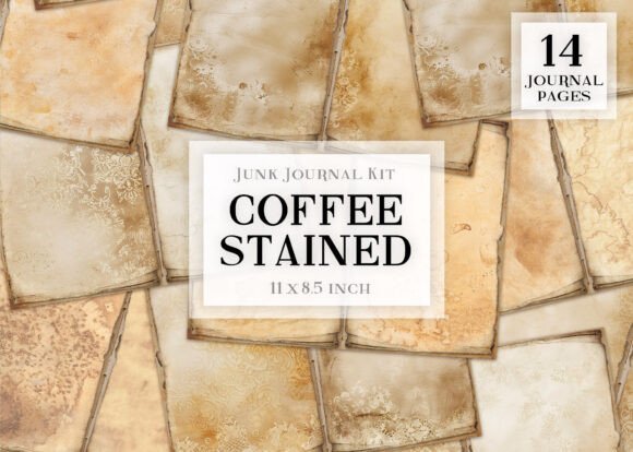 Download Coffee Dyed Junk Journal Pages - Premium Resources